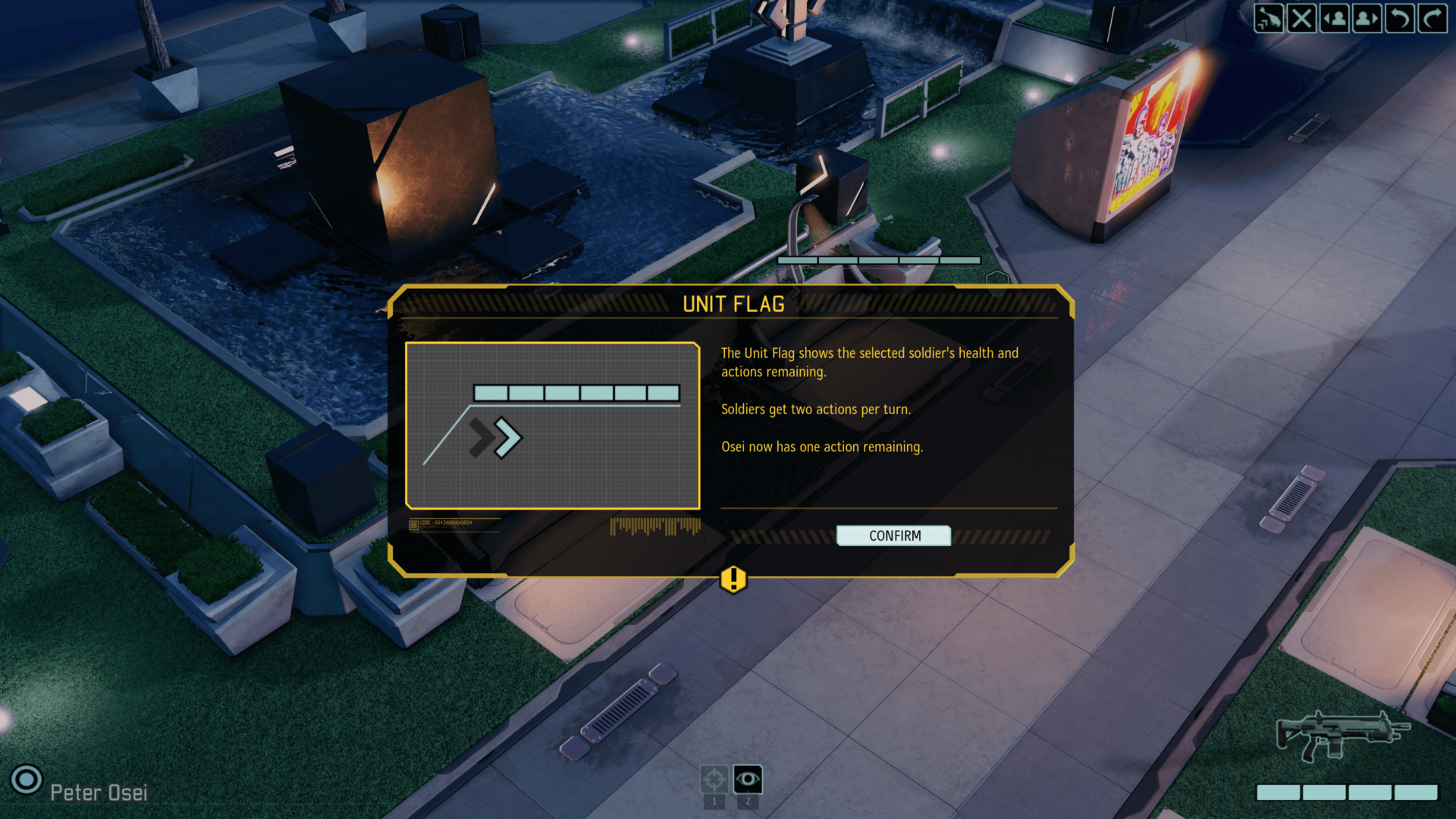Tip screenshot of XCOM 2 video game interface.