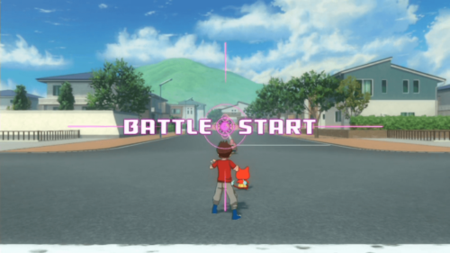Battle start screenshot of Yo-kai Watch 4 video game interface.
