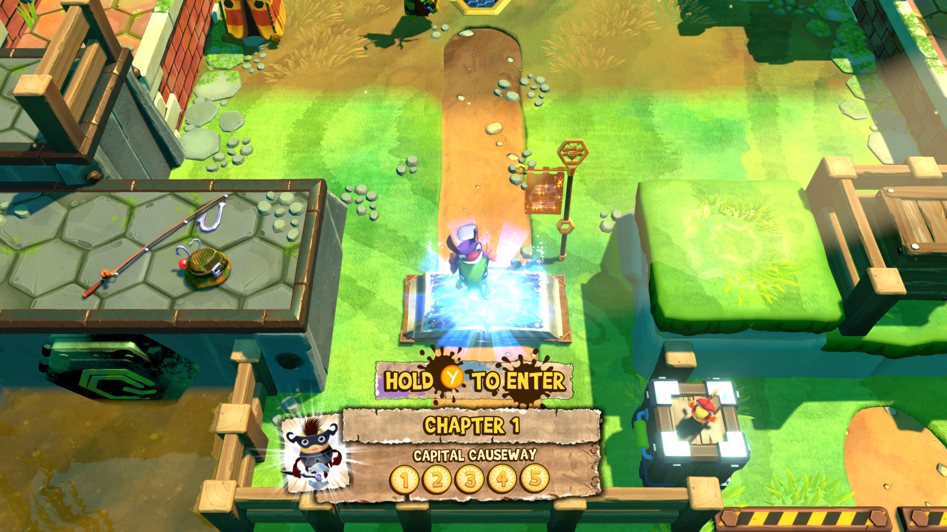 Enter chapter screenshot of Yooka Laylee and the Impossible Lair video game interface.